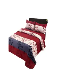GENERICO - SET DE SABANAS SUAVES 2 PLAZAS ROJO