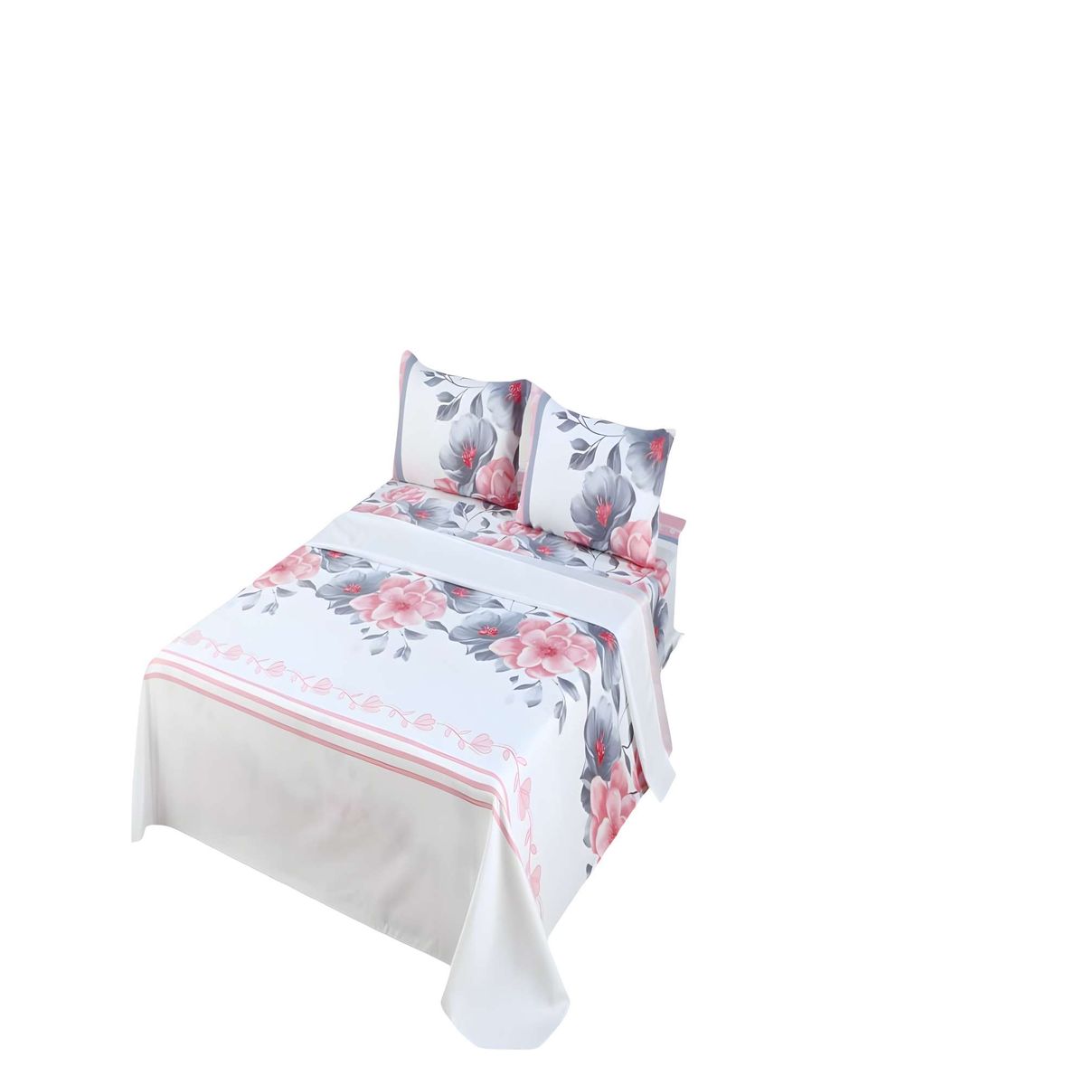 GENERICO - SET DE SABANAS SUAVES 2 PLAZAS BLANCO C6