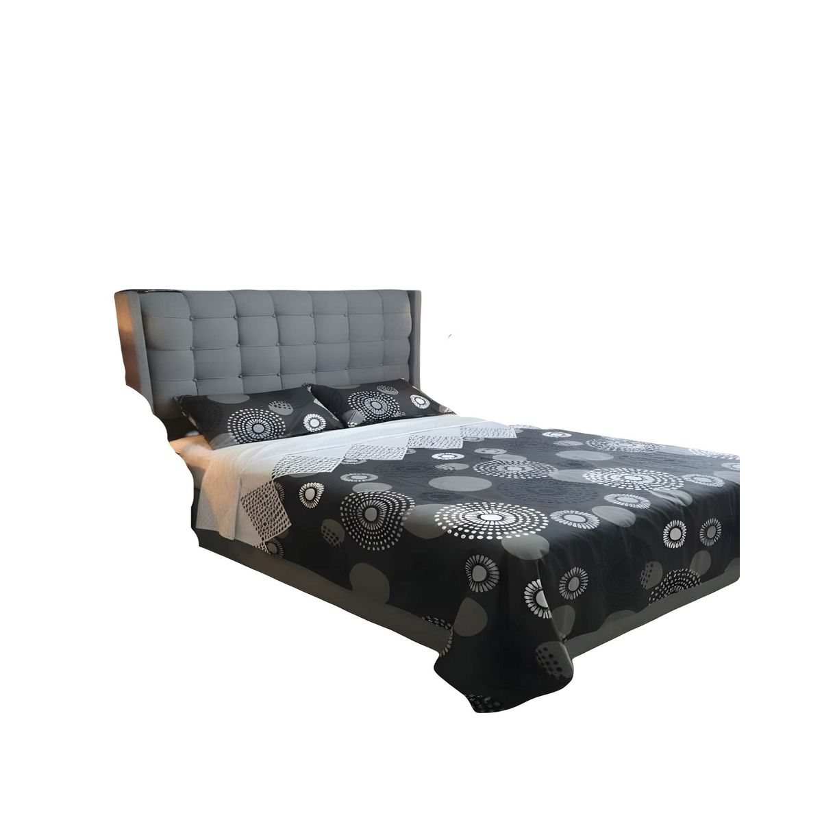 GENERICO - SET DE SABANAS SUAVES 2 PLAZAS NEGRO C2
