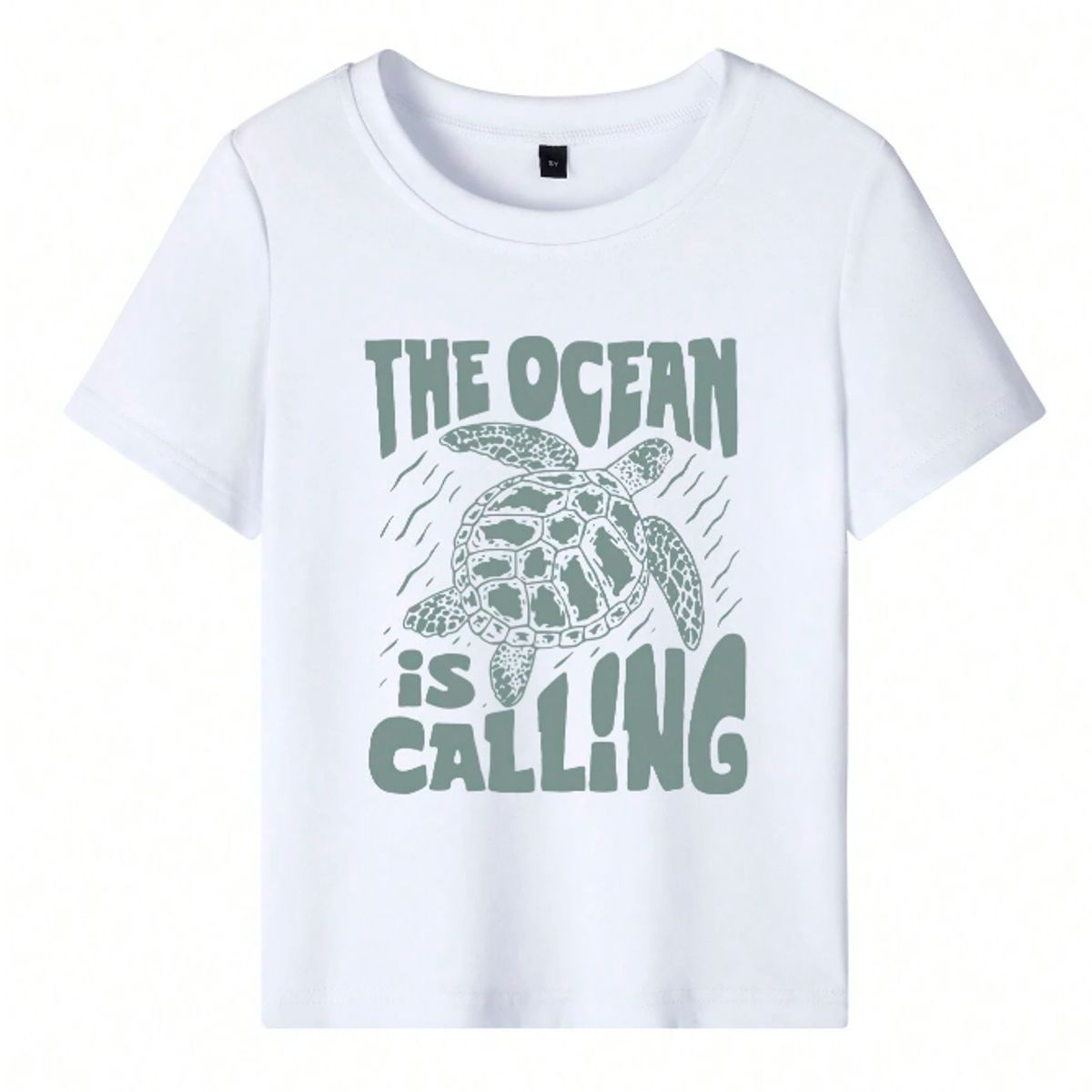 KIRAMA CLOTHING STORE - Polera Infantil Manga Corta “The Ocean Is Calling”  Blanco