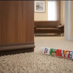 TESA - Burlete con escobilla cafe