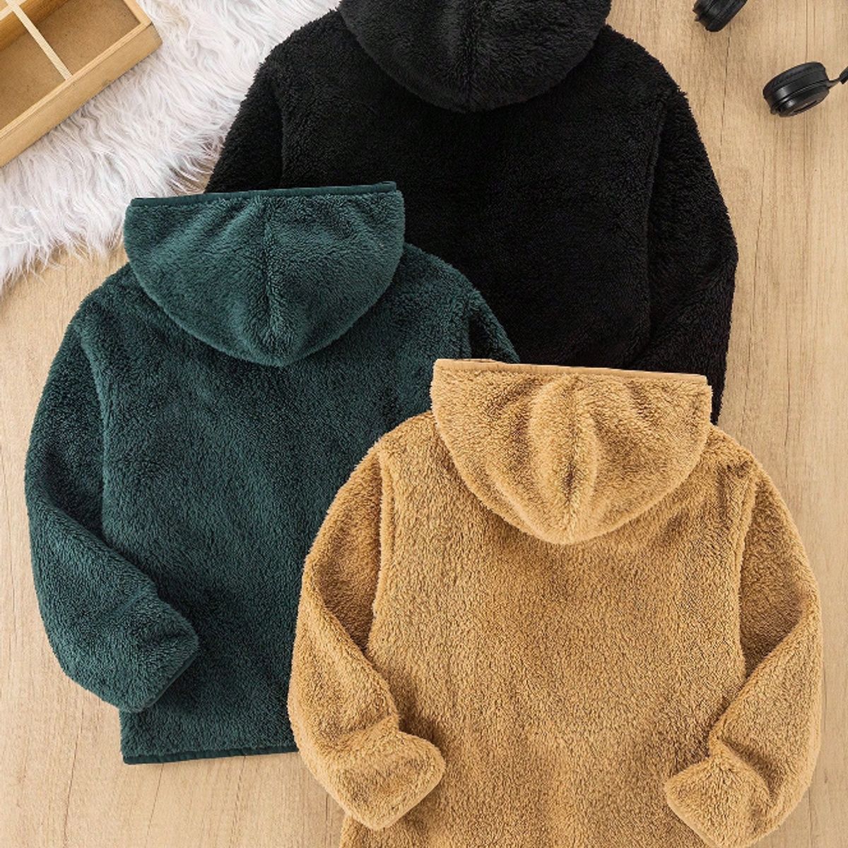 KIRAMA CLOTHING STORE - Chaqueta Infantil Teddy con Capucha y Cierre  Multicolor