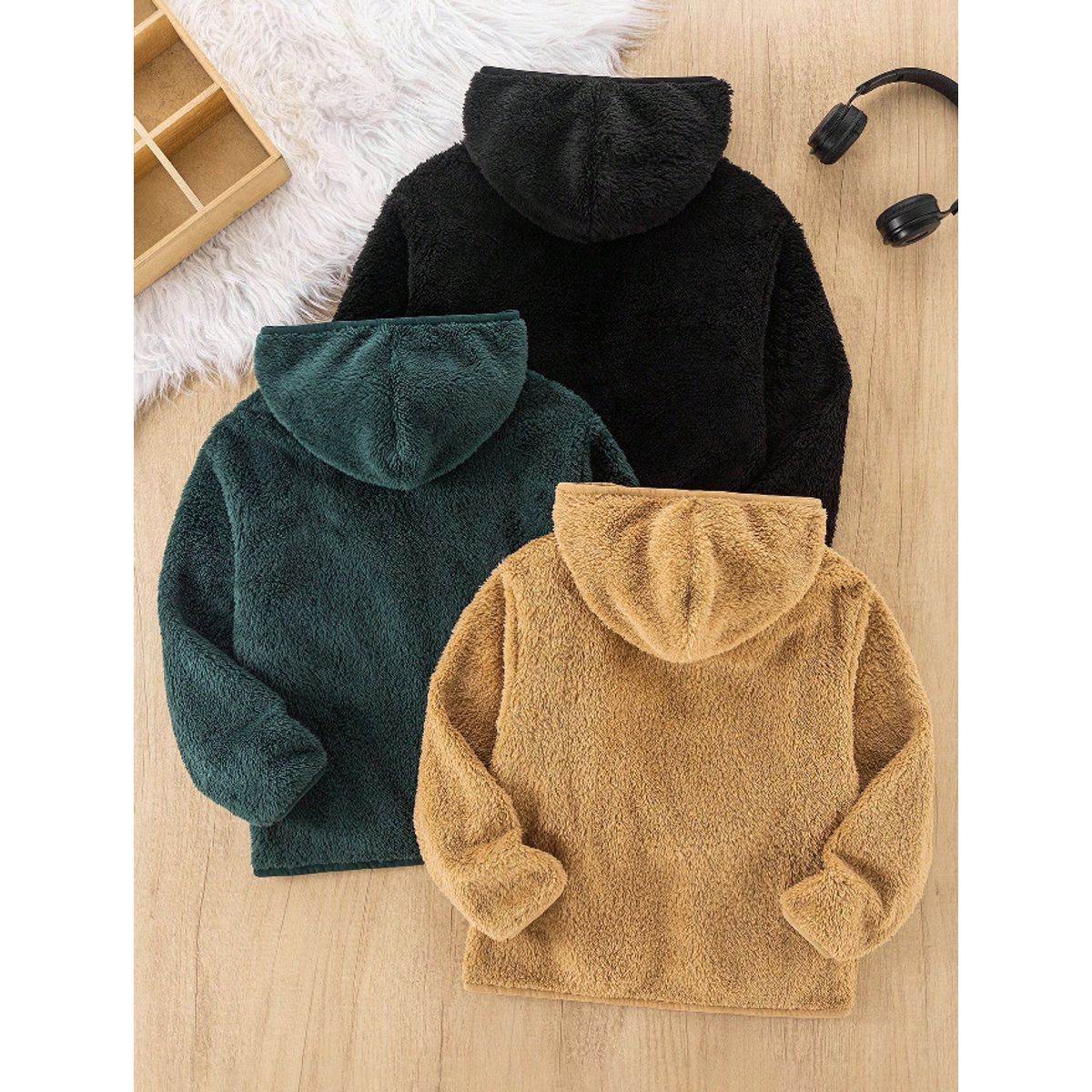 KIRAMA CLOTHING STORE - Chaqueta Infantil Teddy con Capucha y Cierre  Multicolor