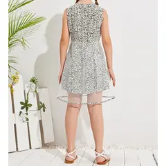 KIRAMA CLOTHING STORE - Vestido Infantil A-Línea Floral con Encaje y Gasa Multicolor