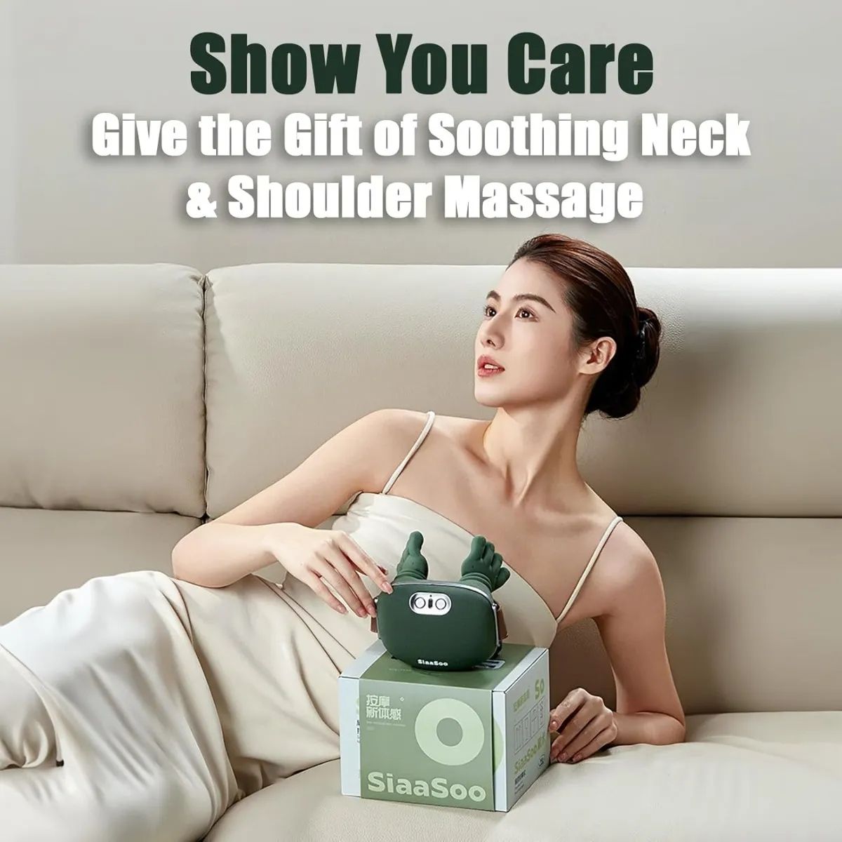 IRM - Masajeador de cuello y espalda cervical con funcion calor 3 modos masaje manual portatil FIGOIMPORT