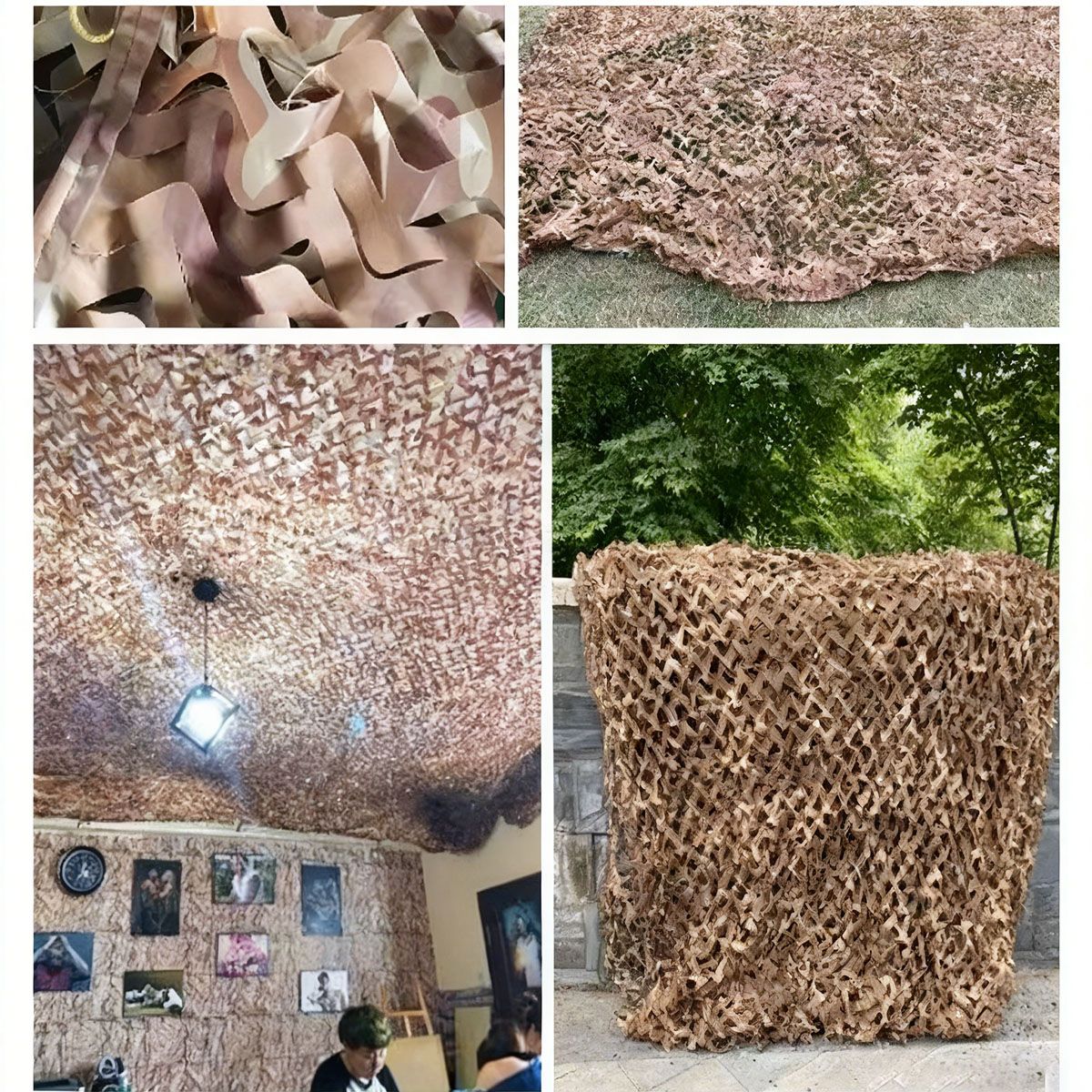 GENERICO - Red de camuflaje color marrón arena de 36 metros