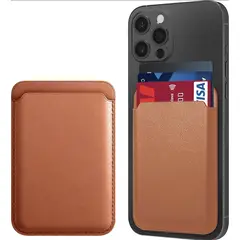 GENERICO - Soporte tarjetero billetera wallet magnetica color Cafe