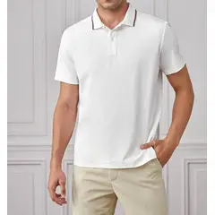 KIRAMA CLOTHING STORE - Polo Hombre Manga Corta Clásico Blanco