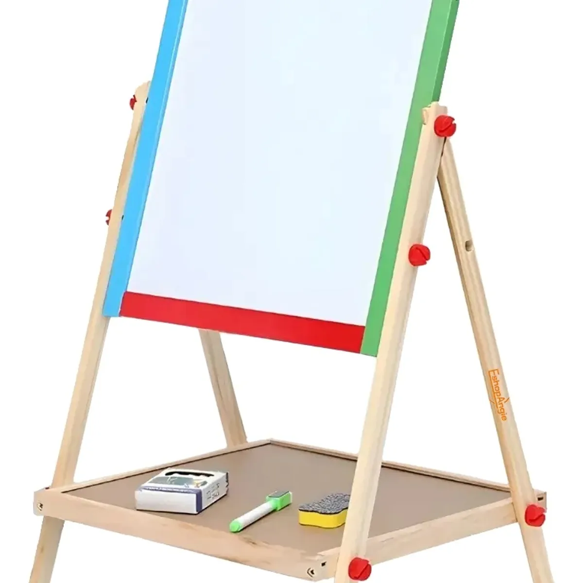 GENERICO - Pizarron Doble Cara Infantil Madera Tiza Y Plumon Colorido