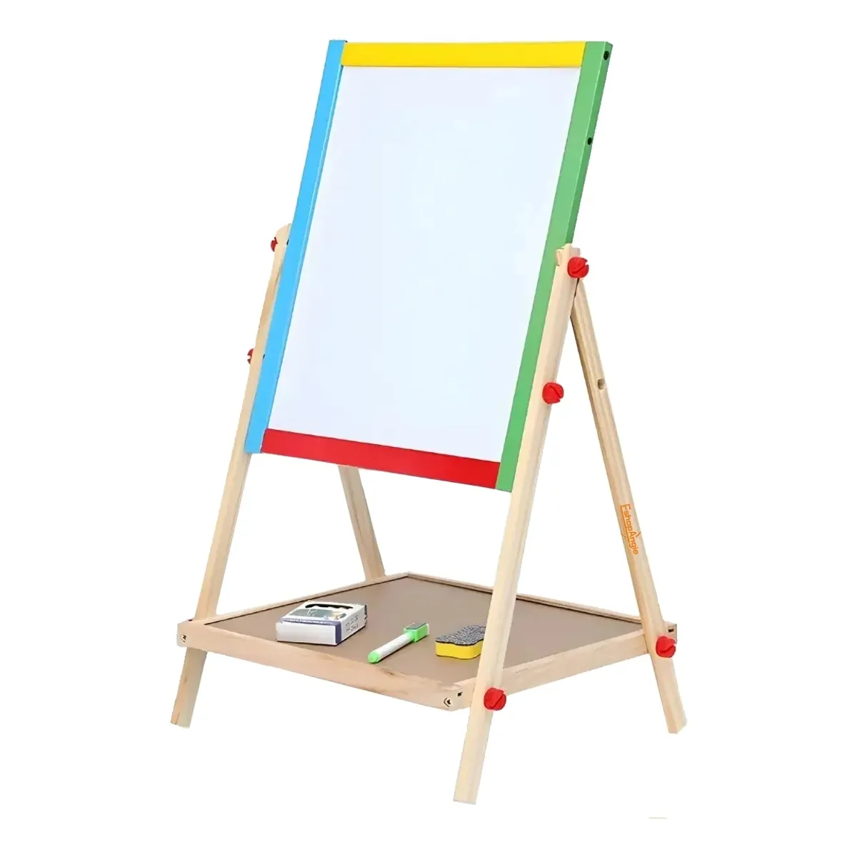 GENERICO - Pizarron Doble Cara Infantil Madera Tiza Y Plumon Colorido