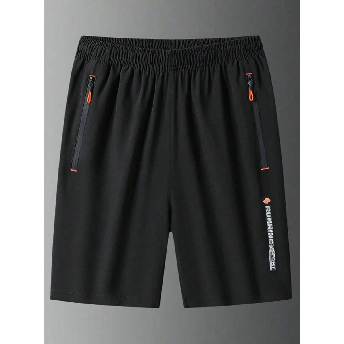KIRAMA CLOTHING STORE - Shorts Deportivos Infantiles con Bolsillos y Diseño “RUNNING SPORT”  Negro