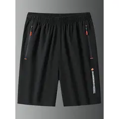 KIRAMA CLOTHING STORE - Shorts Deportivos Infantiles con Bolsillos y Diseño “RUNNING SPORT” Negro