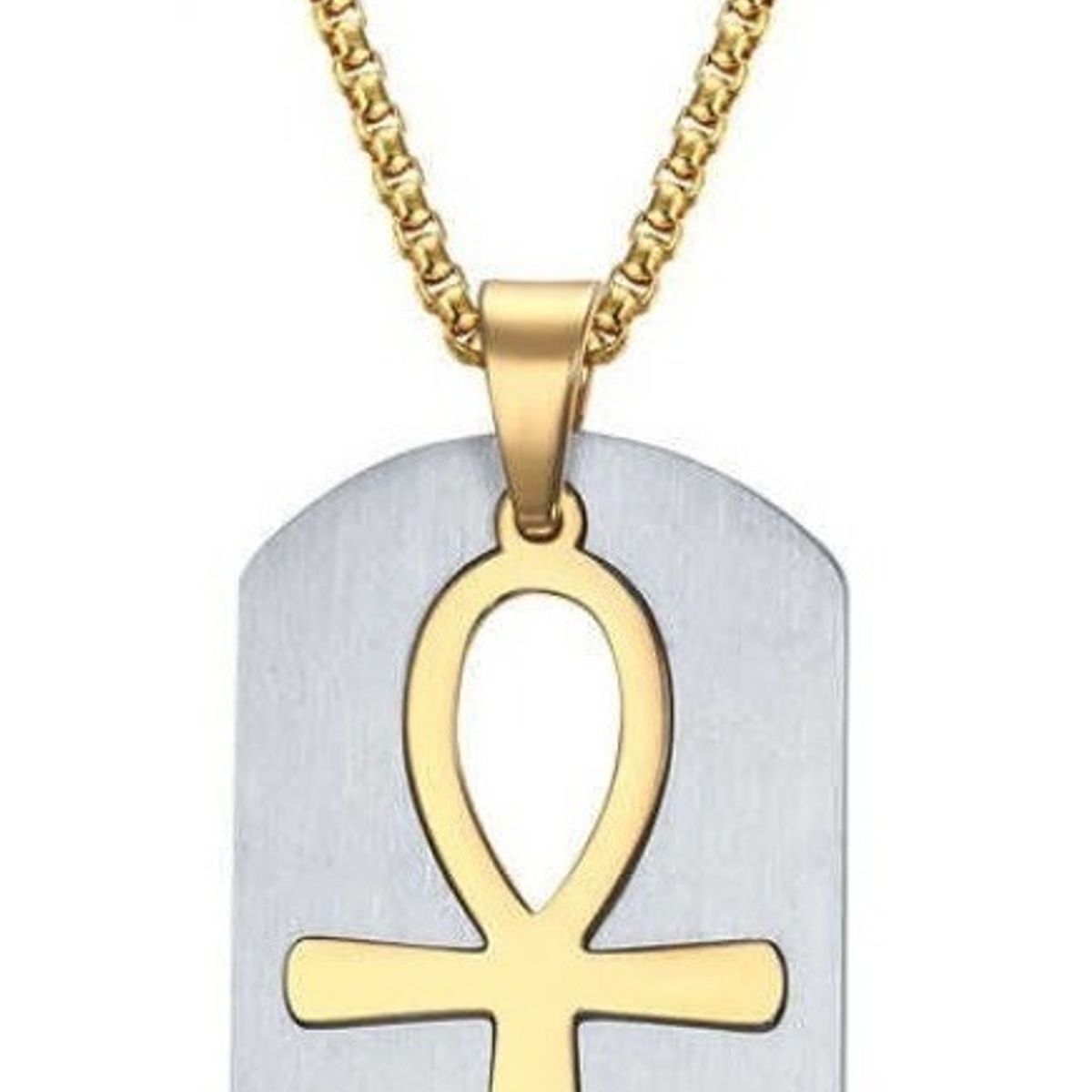 GENERICO - Collar Cruz Egipcia Silver Space Hombre Mujer Moda 2021