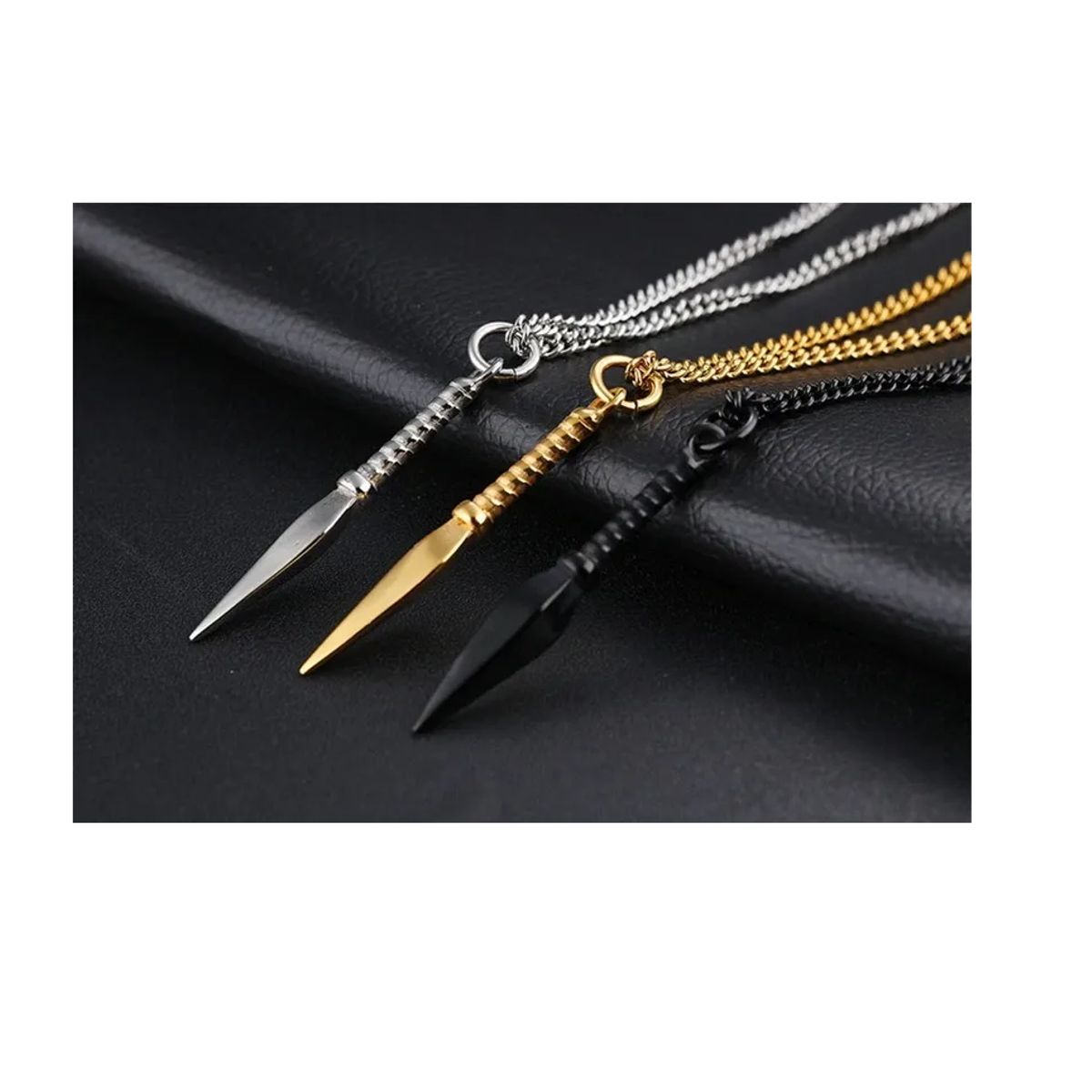 GENERICO - Collar De Kunai Black Titanio Hombre Mujer Moda