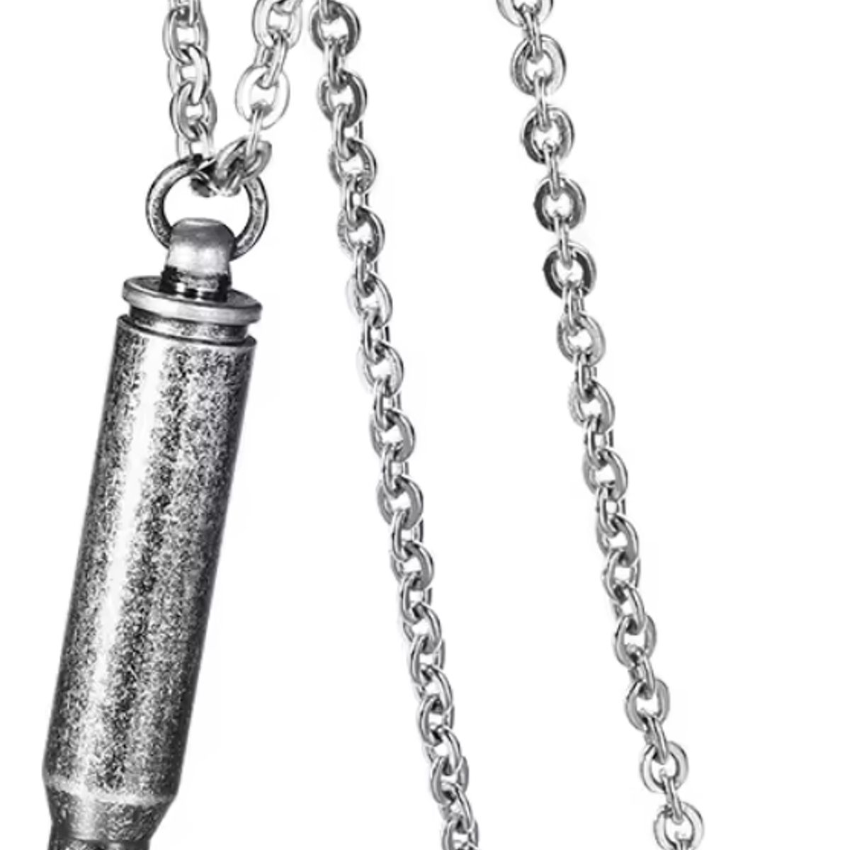 GENERICO - Collar De Bala Silver Titanio Hombre Mujer Moda