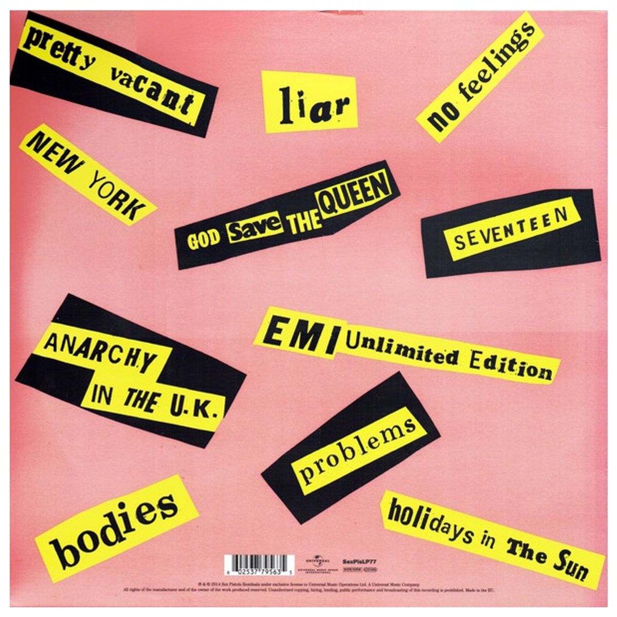 GENERICO - SEX PISTOLS - NEVER MIND THE BOLLOCKS / VINILO