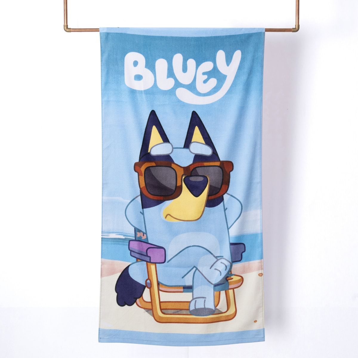 MASHINI - TOALLA DE PLAYA ALGODON CON BOLSO BLUEY
