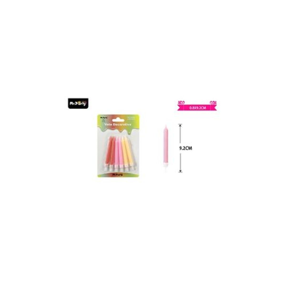 GENERICO - Velas multicolor 92cm 6pcs