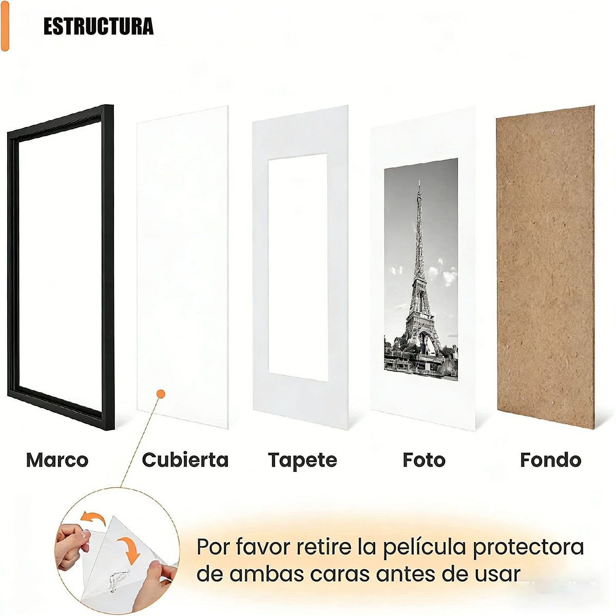 GENERICO - Juego De Marcos De Fotos De 5 Piezas, Cuadros Decorativos