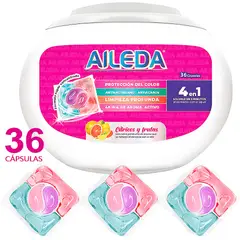 AILEDA - Detergente Cápsulas 36 Unidades Cítricos Y Frutas Antibacterial