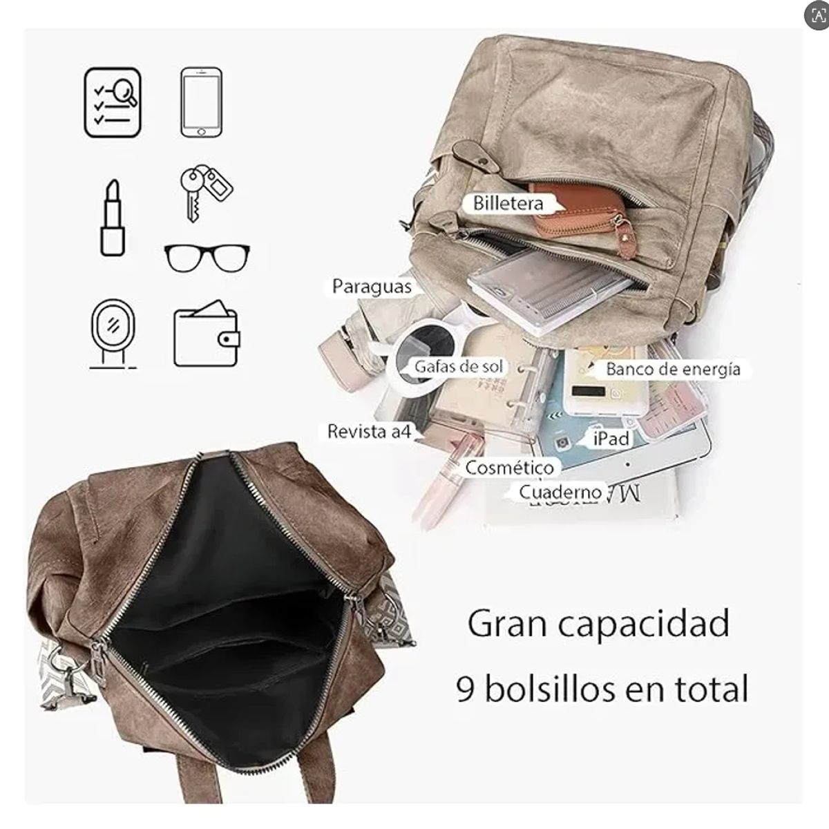 TNAKIEX - Mochila Cartera De Cuero Elegante A La Moda Para Mujer Chic