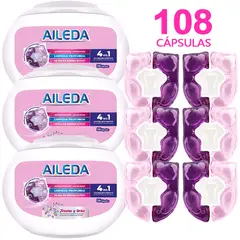 AILEDA - Detergente En Cápsulas Total 108 Cápsulas (Fresias y lirios)