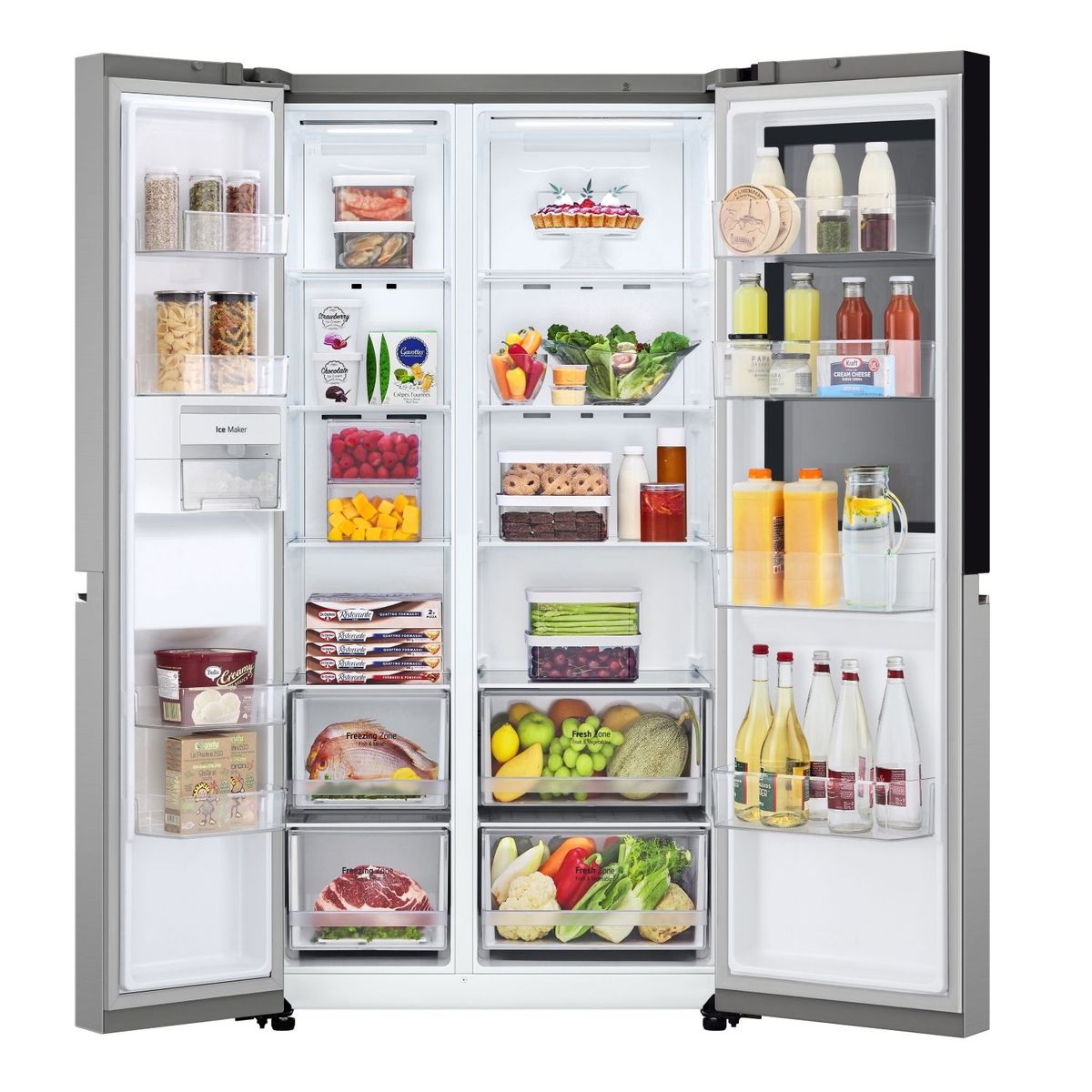 LG - Refrigerador Side by Side 647L con InstaView™ GS66BVP