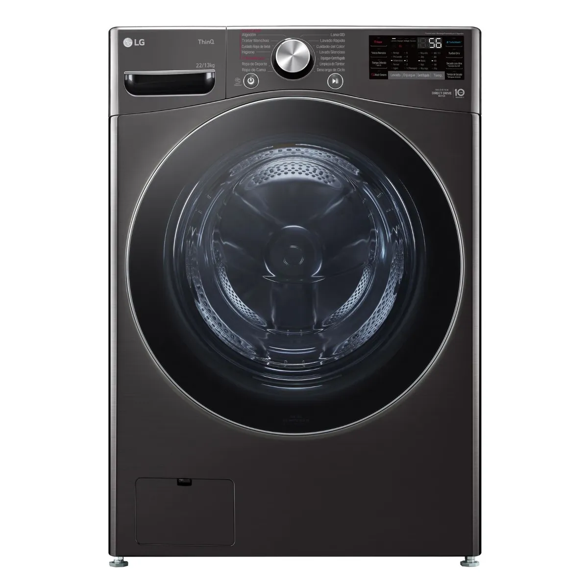 LG - Lavadora Secadora Carga Frontal LG 22Kg 13Kg WD22BV2S6R con AIDD™ y Steam