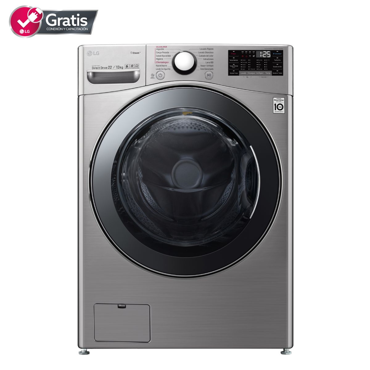 LG - Lavadora Secadora Carga Frontal LG 22Kg 12Kg WD22VV2S6 con TurboWash™
