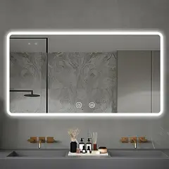 BLUEDREAMER - Espejo Con Luz Led Touch De Lujo Para Tocador O Baño 50x70cm