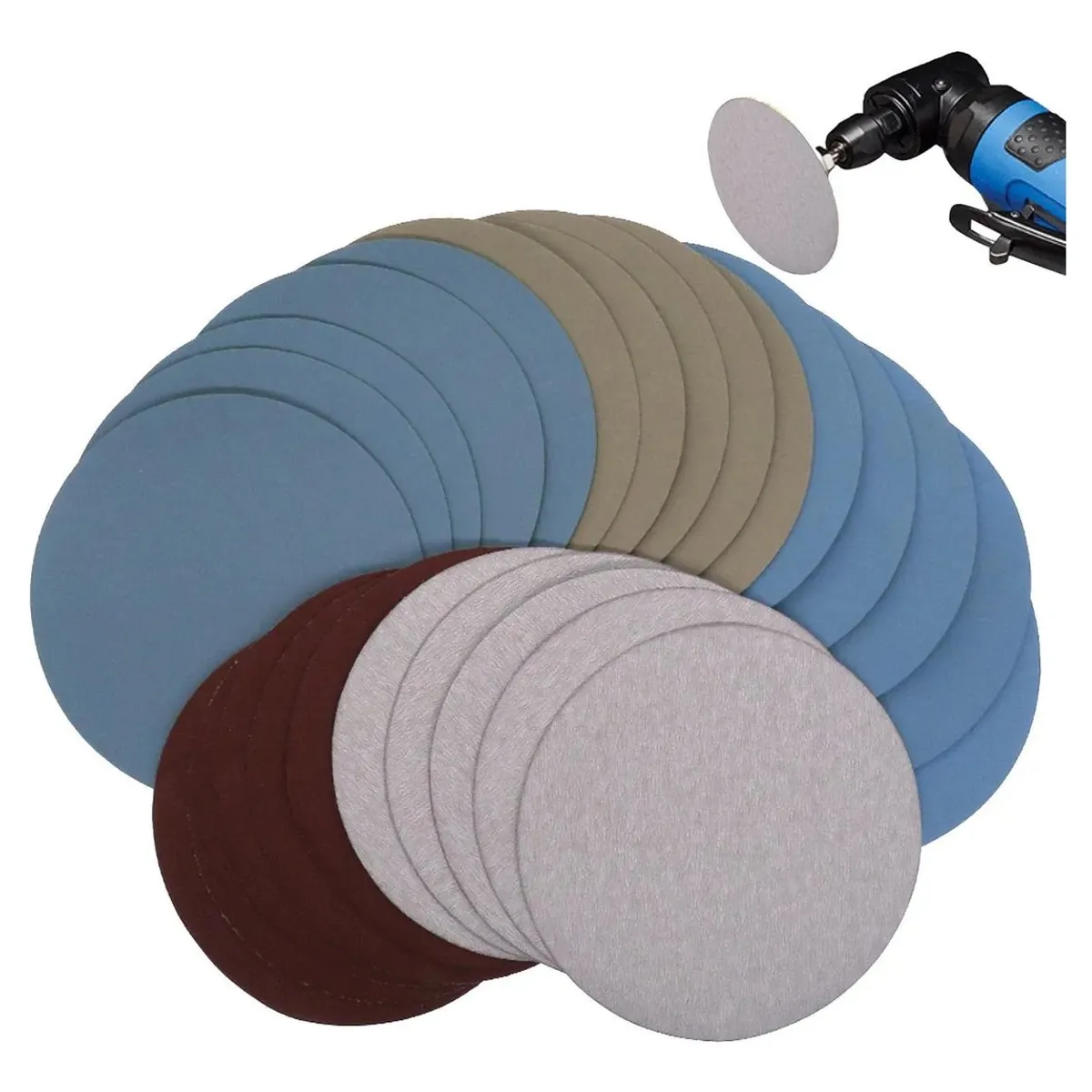15 Lijas Pulir Con Velcro 125mm 1000 2000 3000 4000 5000, marca KUANGYE - Foto Principal