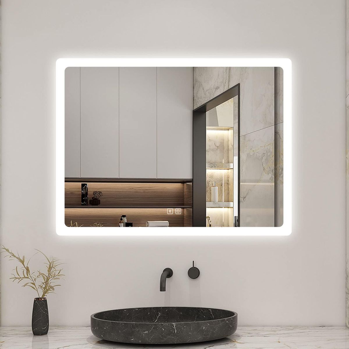 Espejo Con Luz Led Touch De Lujo Para Tocador O Baño 80x60cm, marca BLUEDREAMER - Foto Principal