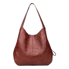 SUPERCENTER - Bolsa Hombro Cuero Suave Gran Capacidad Damas Bolsa Marrón