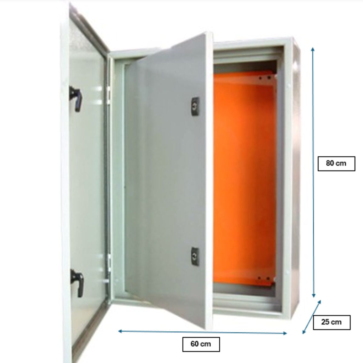 GENERICO - GABINETE METALICO IP65 DOBLE PUERTA 80x60x25cm