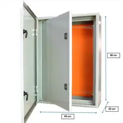 GENERICO - GABINETE METALICO IP65 DOBLE PUERTA 80x60x25cm