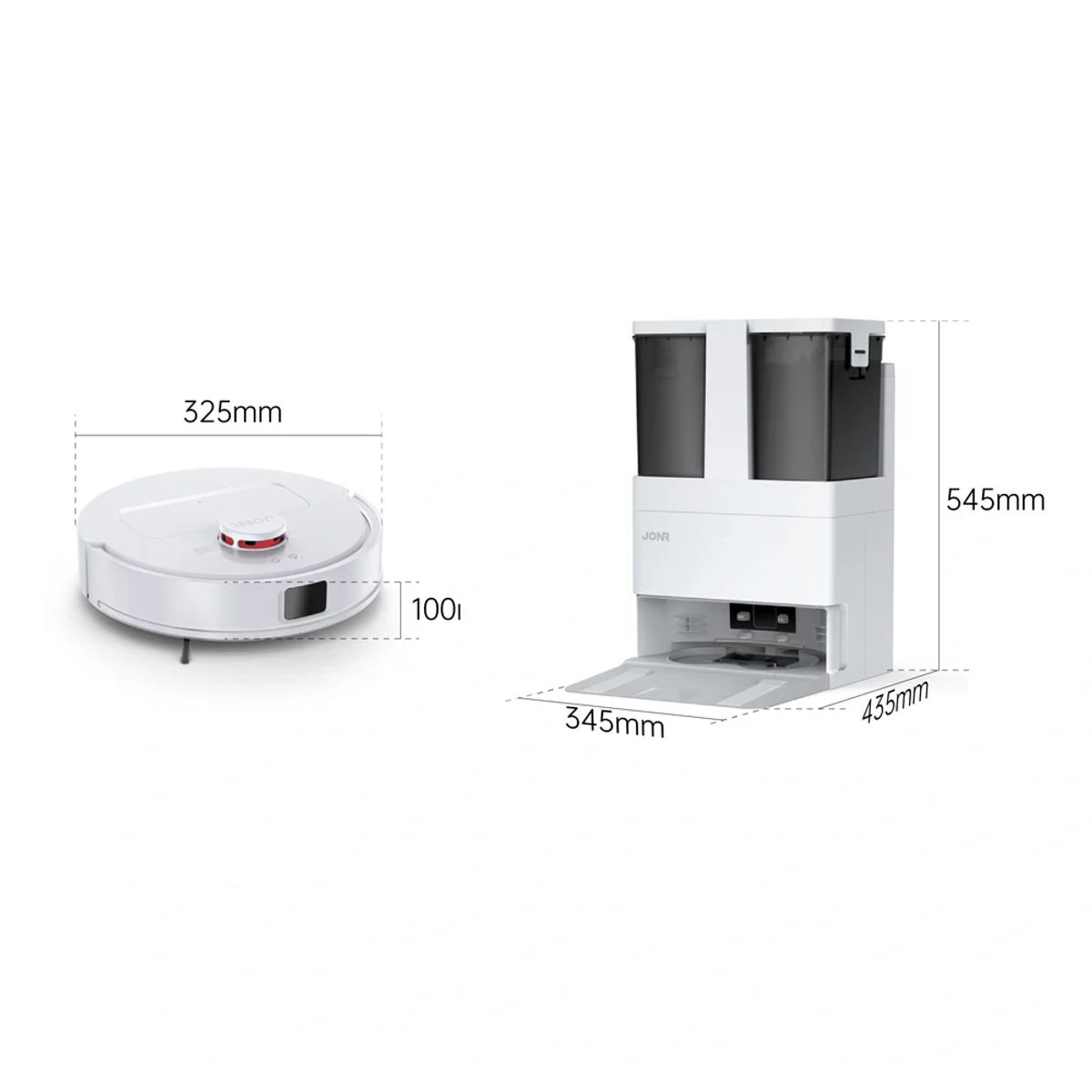 JONR - Robot aspiradora JONR T5 Lite con base de secado y lavado de mopa 8000PA