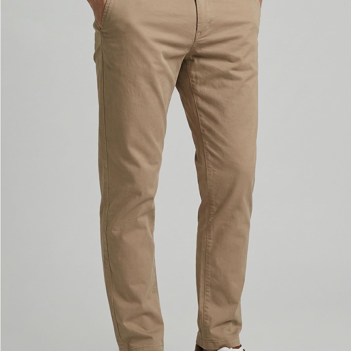 FEROUCH - Pantalón Twill Slim /31 Khaki Ferouch
