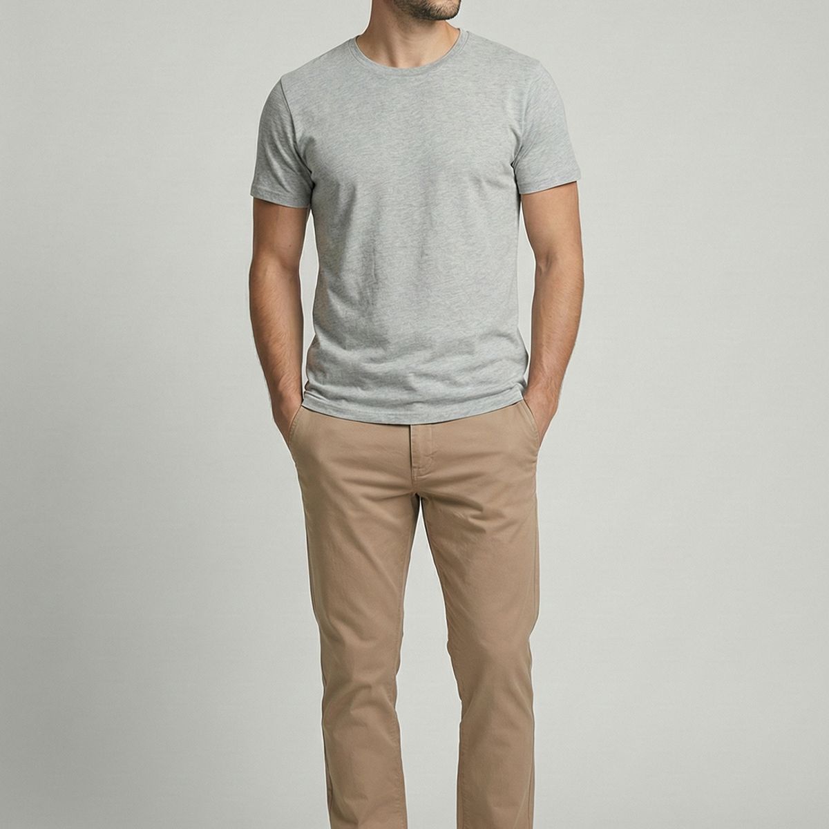 FEROUCH - Pantalón Twill Slim /31 Khaki Ferouch