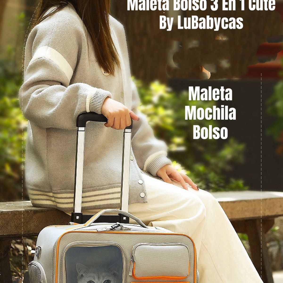 LUBABYCAS - Maleta Mochila Bolso Perros Gatos 3 En 1 Cute By LuBabycas