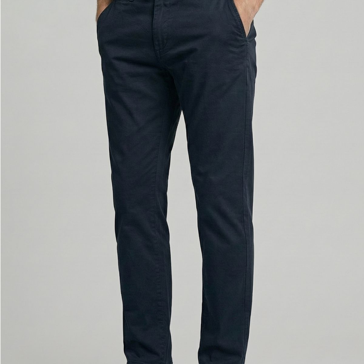 FEROUCH - Pantalón Twill Slim /33 Navy Ferouch