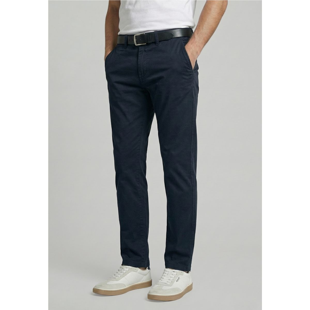 FEROUCH - Pantalón Twill Slim /33 Navy Ferouch