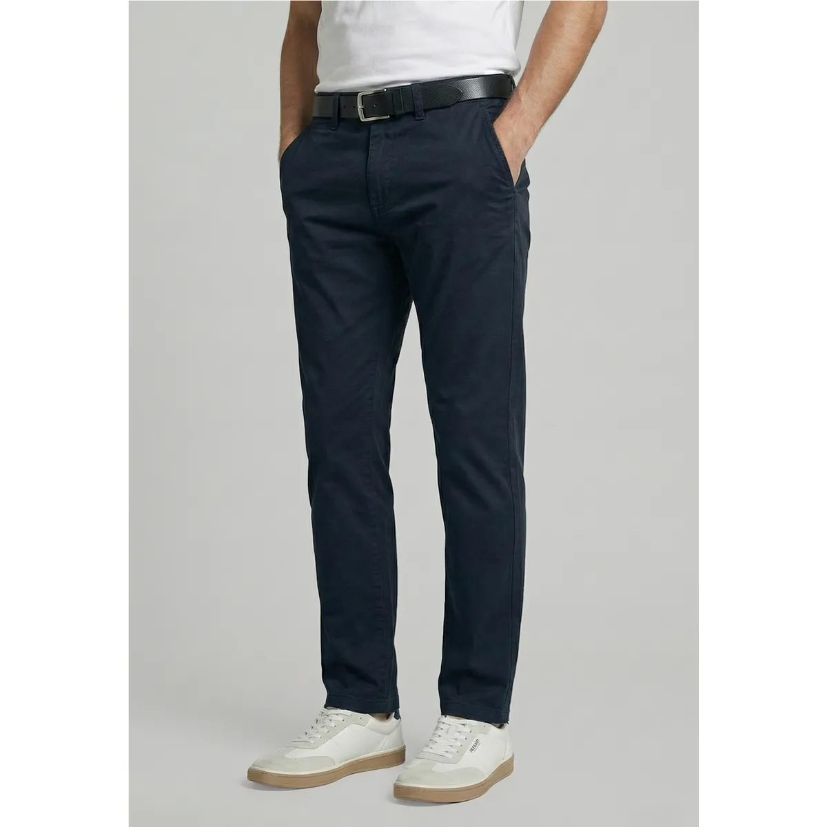 FEROUCH - Pantalón Twill Slim /33 Navy Ferouch