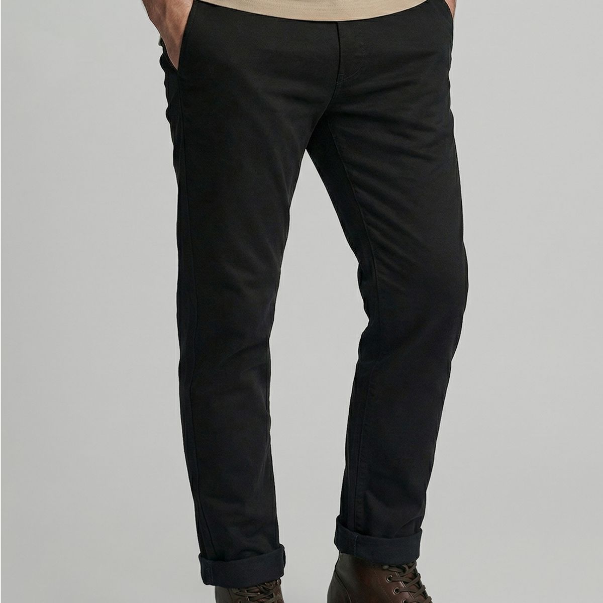FEROUCH - Pantalón Twill Slim /31 Black Ferouch