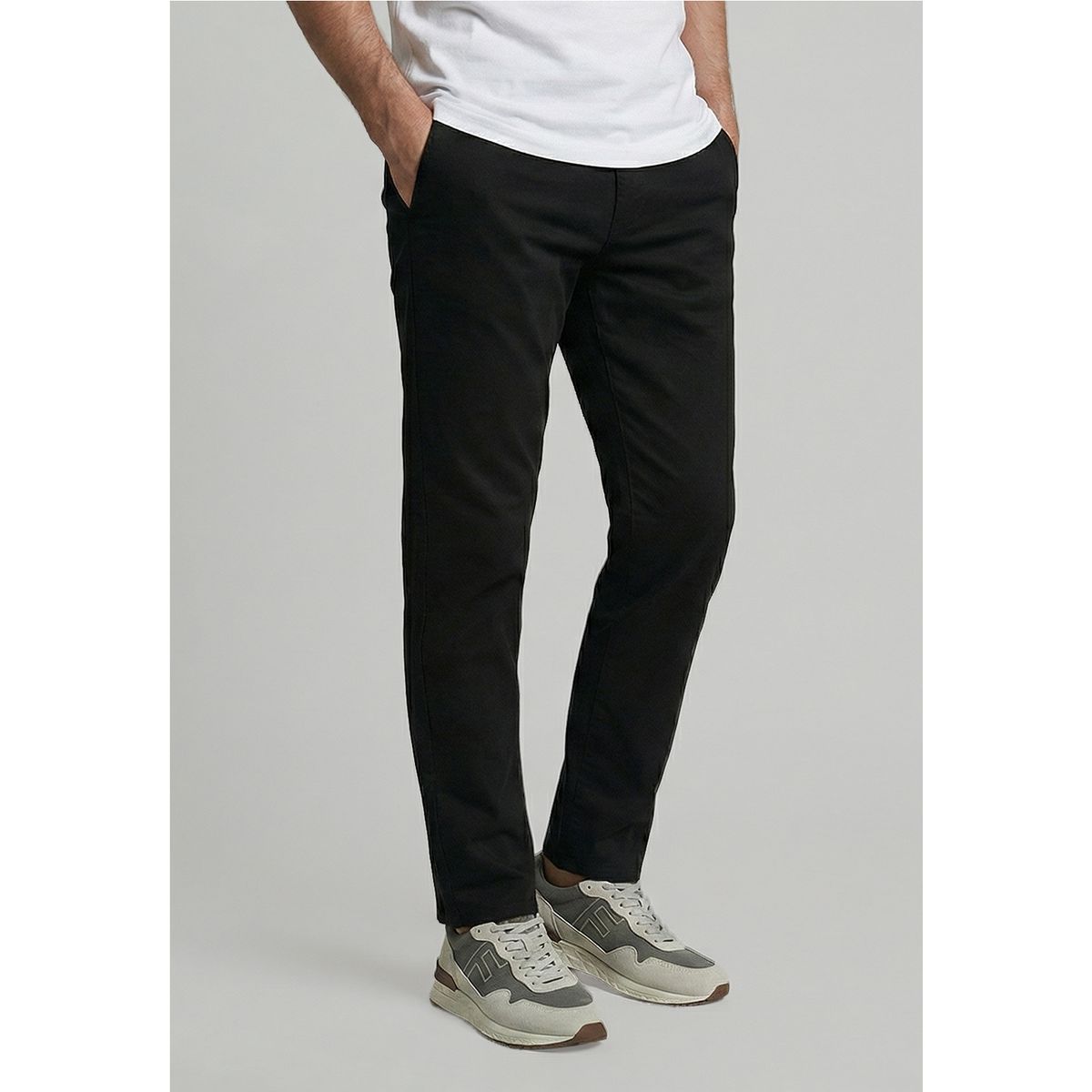 FEROUCH - Pantalón Twill Slim /33 Black Ferouch