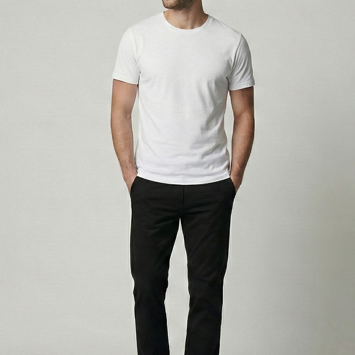 FEROUCH - Pantalón Twill Slim /33 Black Ferouch