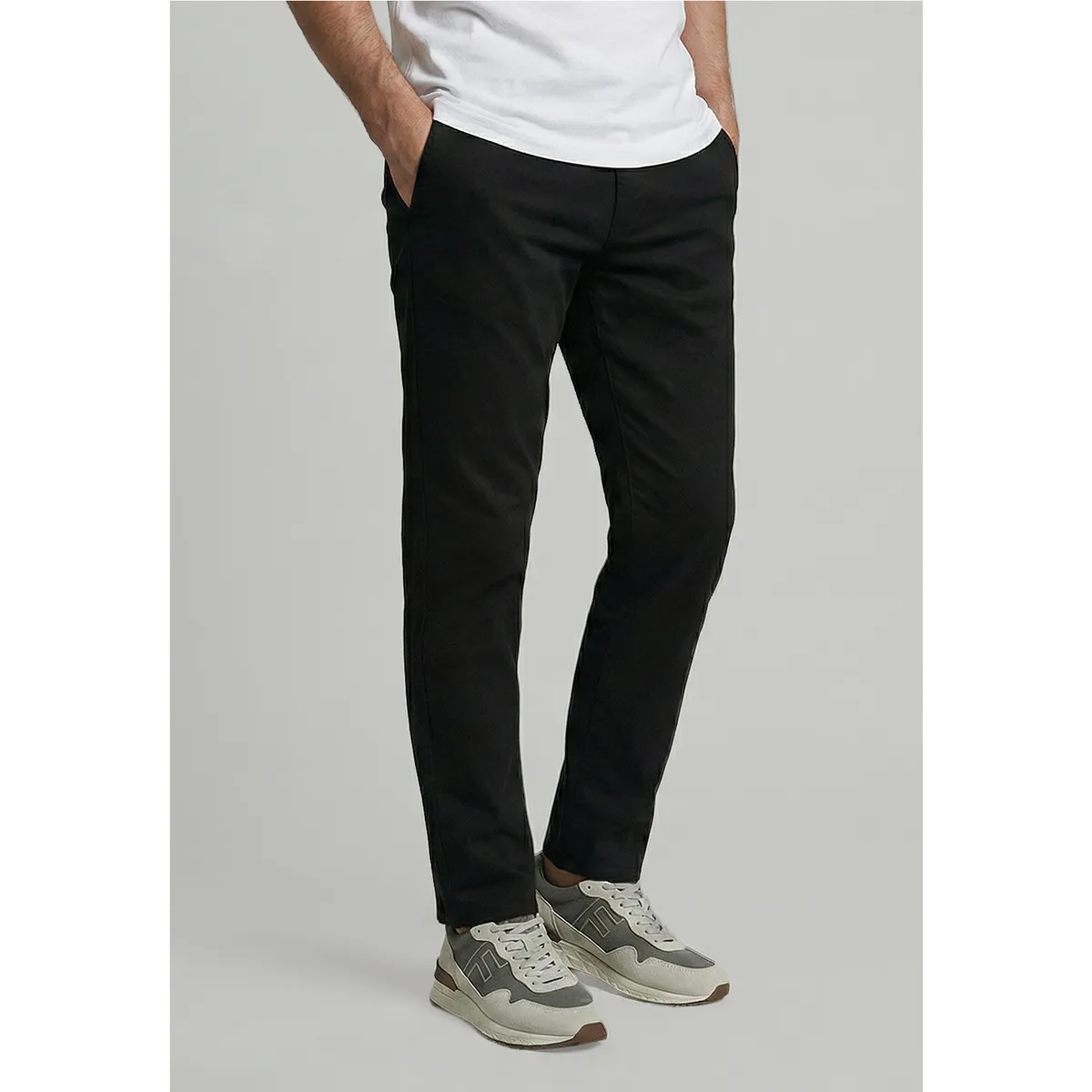 FEROUCH - Pantalón Twill Slim /33 Black Ferouch
