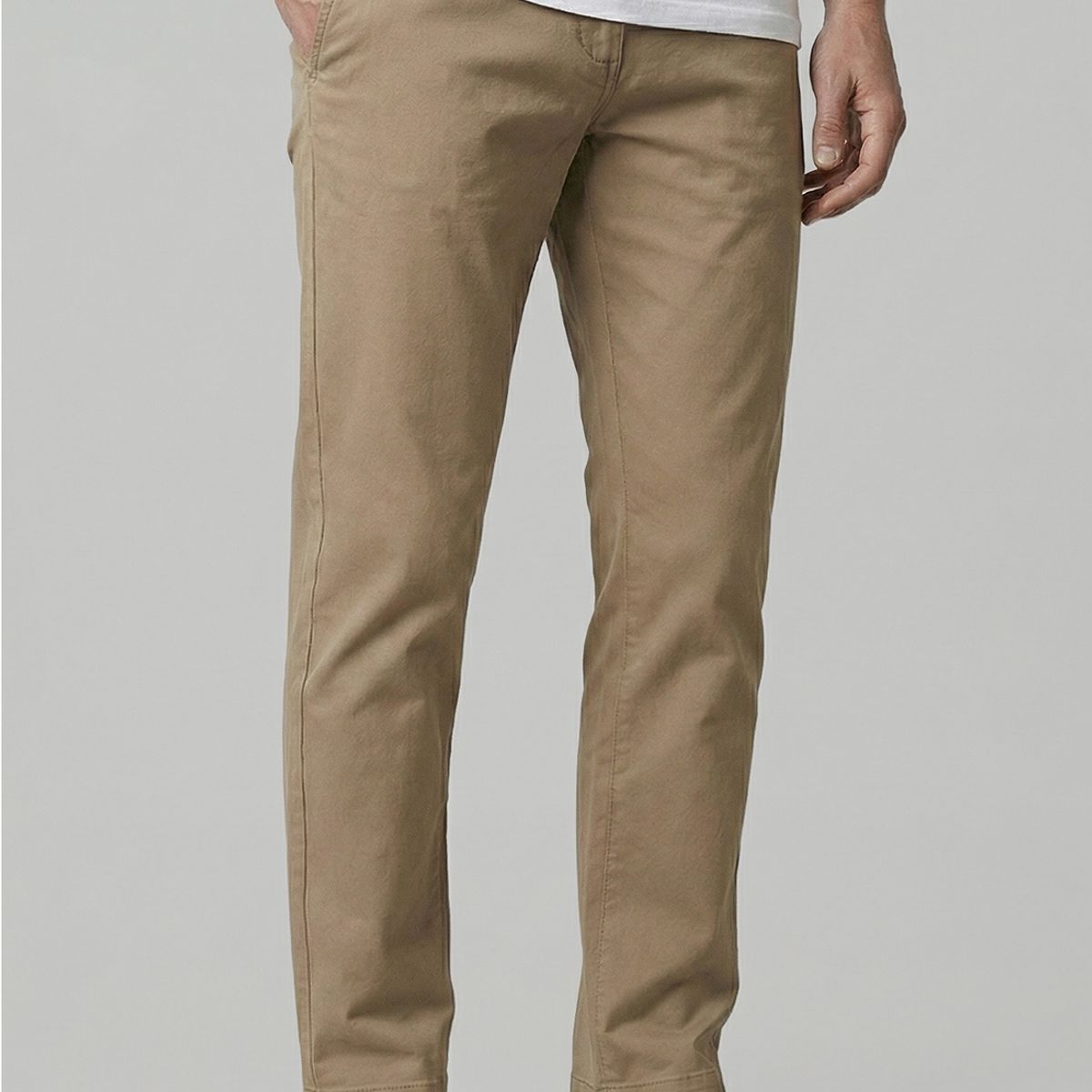 FEROUCH - Pantalón Twill Slim /33 Khaki Ferouch