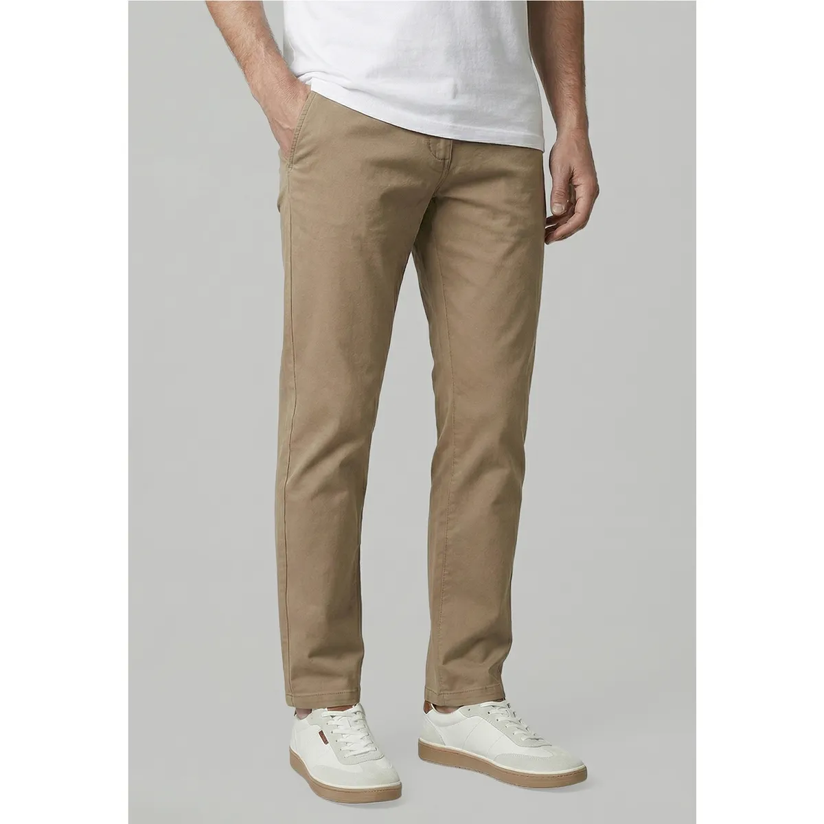 FEROUCH - Pantalón Twill Slim /33 Khaki Ferouch
