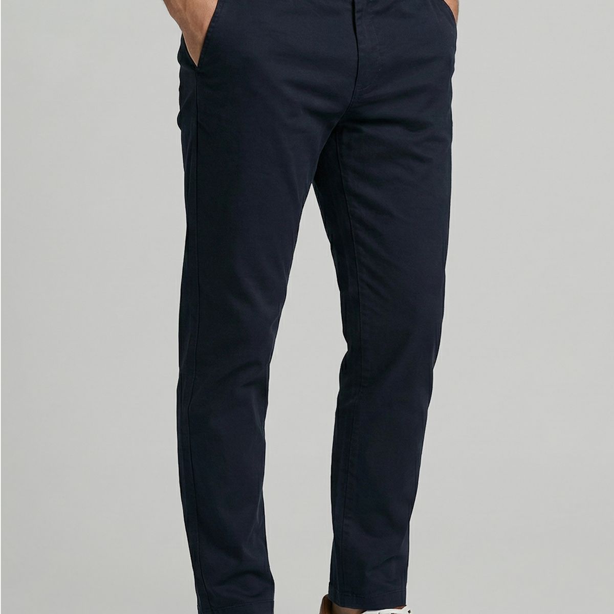 FEROUCH - Pantalón Twill Slim /31 Navy Ferouch
