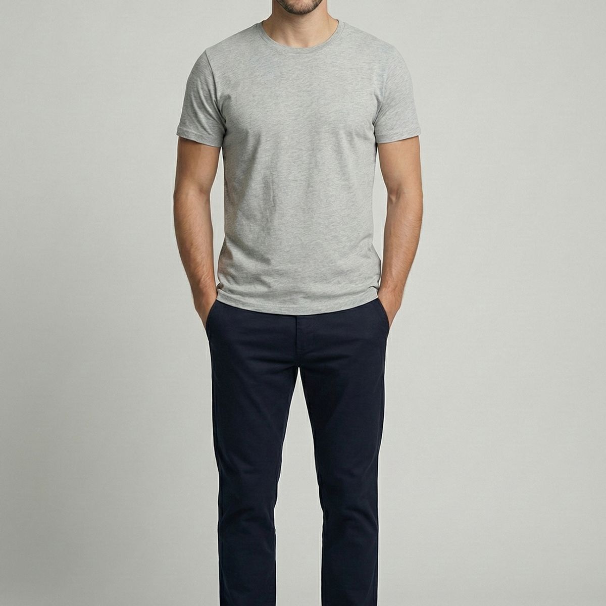FEROUCH - Pantalón Twill Slim /31 Navy Ferouch